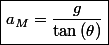 \boxed{a_{M}=\frac{g}{\tan\left(\theta\right)}}